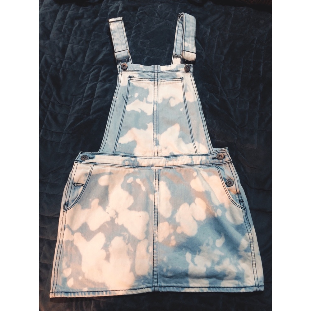 LF Cloud AcidWash Overall Mini Dress